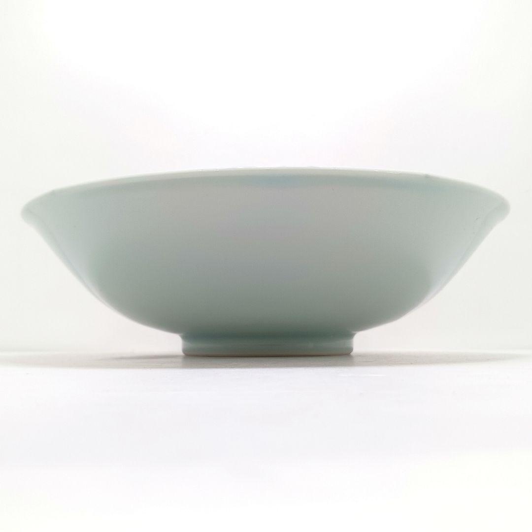 Y3886-4 宮永東山造 青磁 波涛文 鉢 共箱