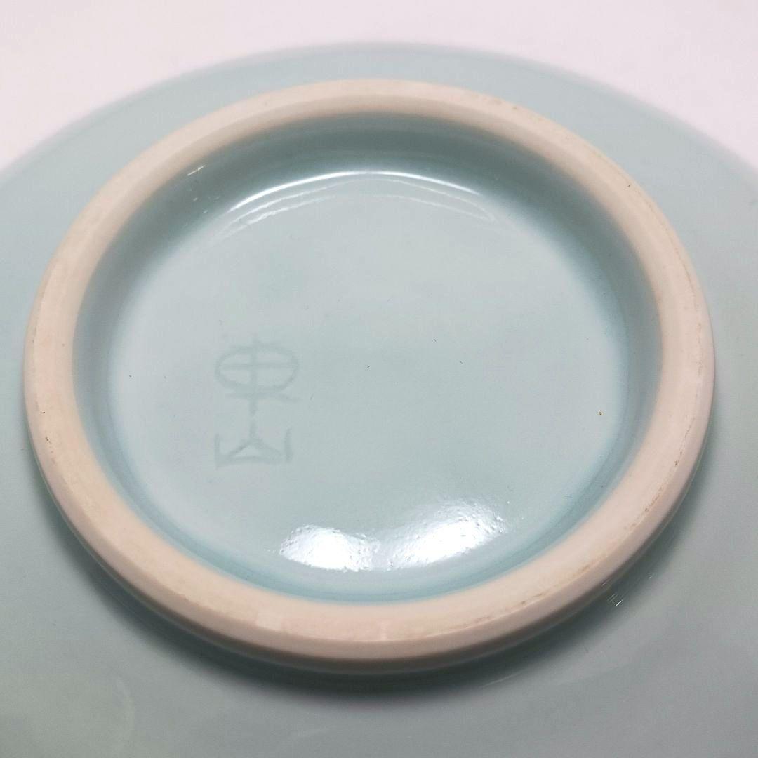 Y3886-4 宮永東山造 青磁 波涛文 鉢 共箱