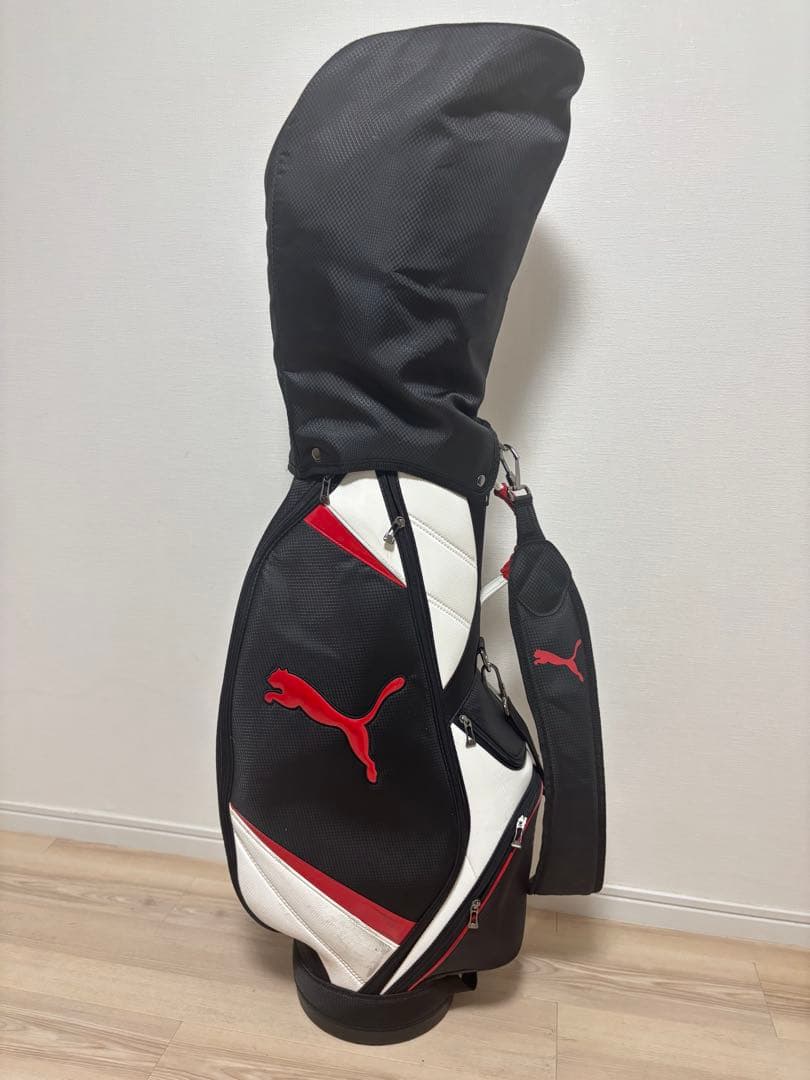 PUMA/プーマ ゴルフ キャディバッグ９型【黒/赤/白】