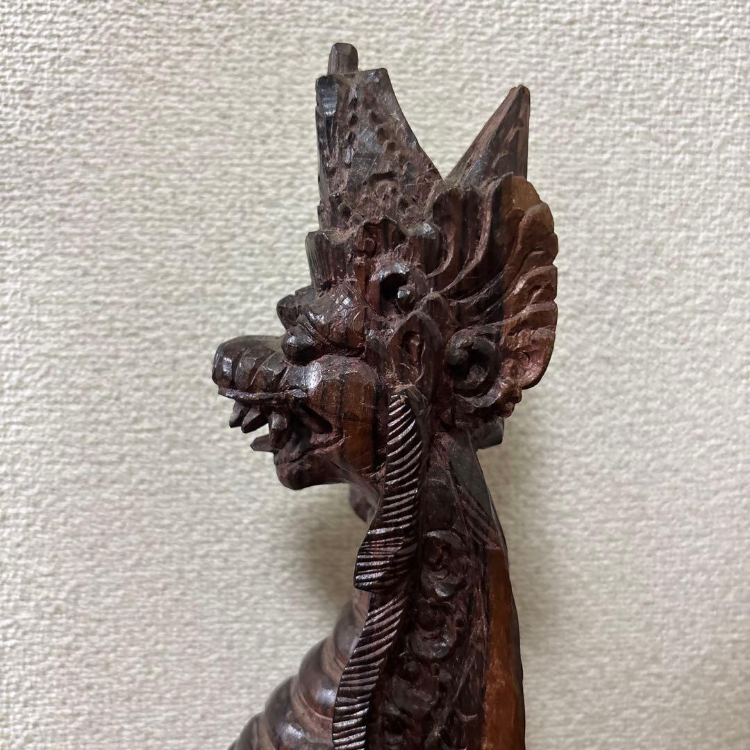 装飾笛 スリン & ナーガ 木彫り置物 2点セット 民族アート