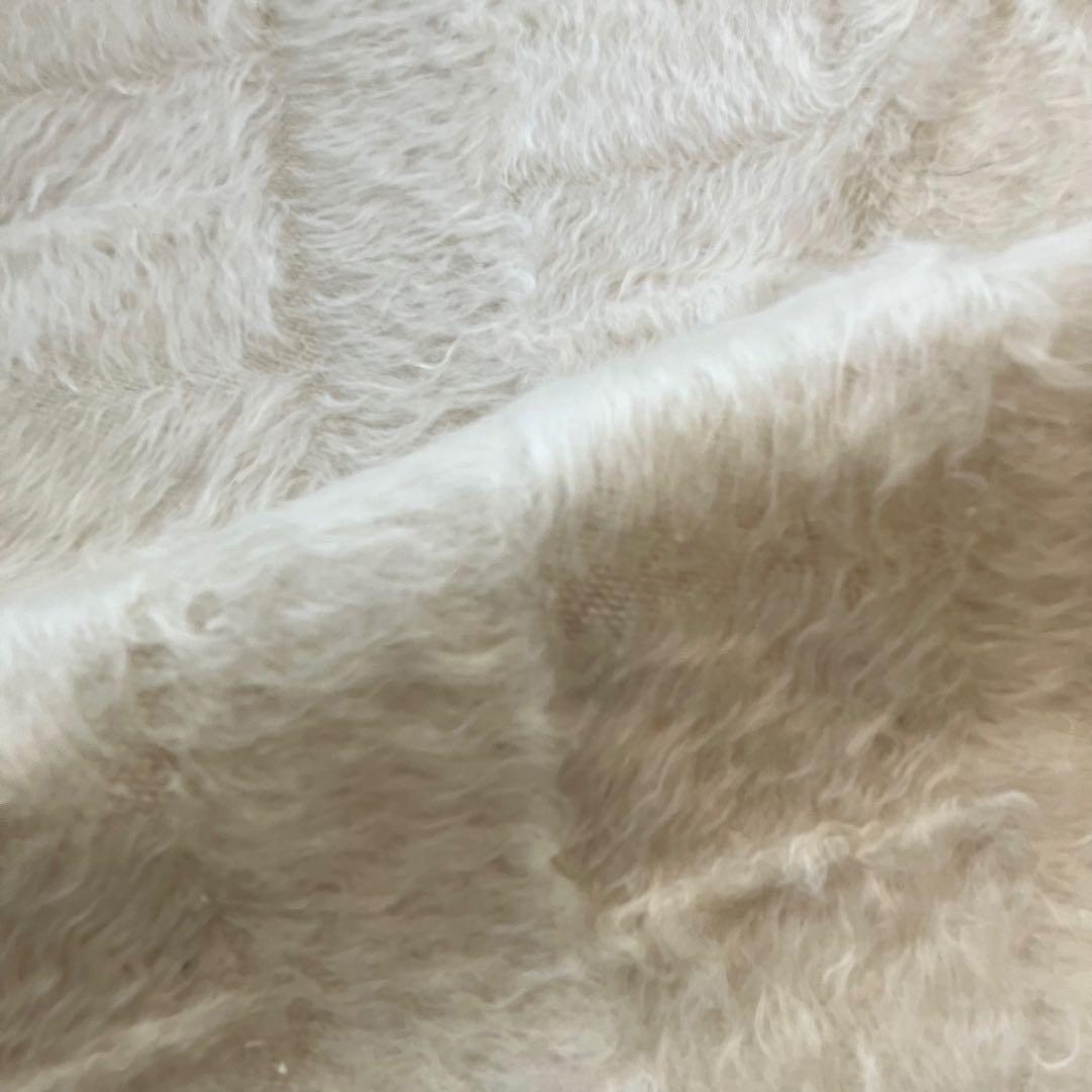 ラスト白　新品wool100％ホワイト バッターニエ　トルコヴィンテージラグ