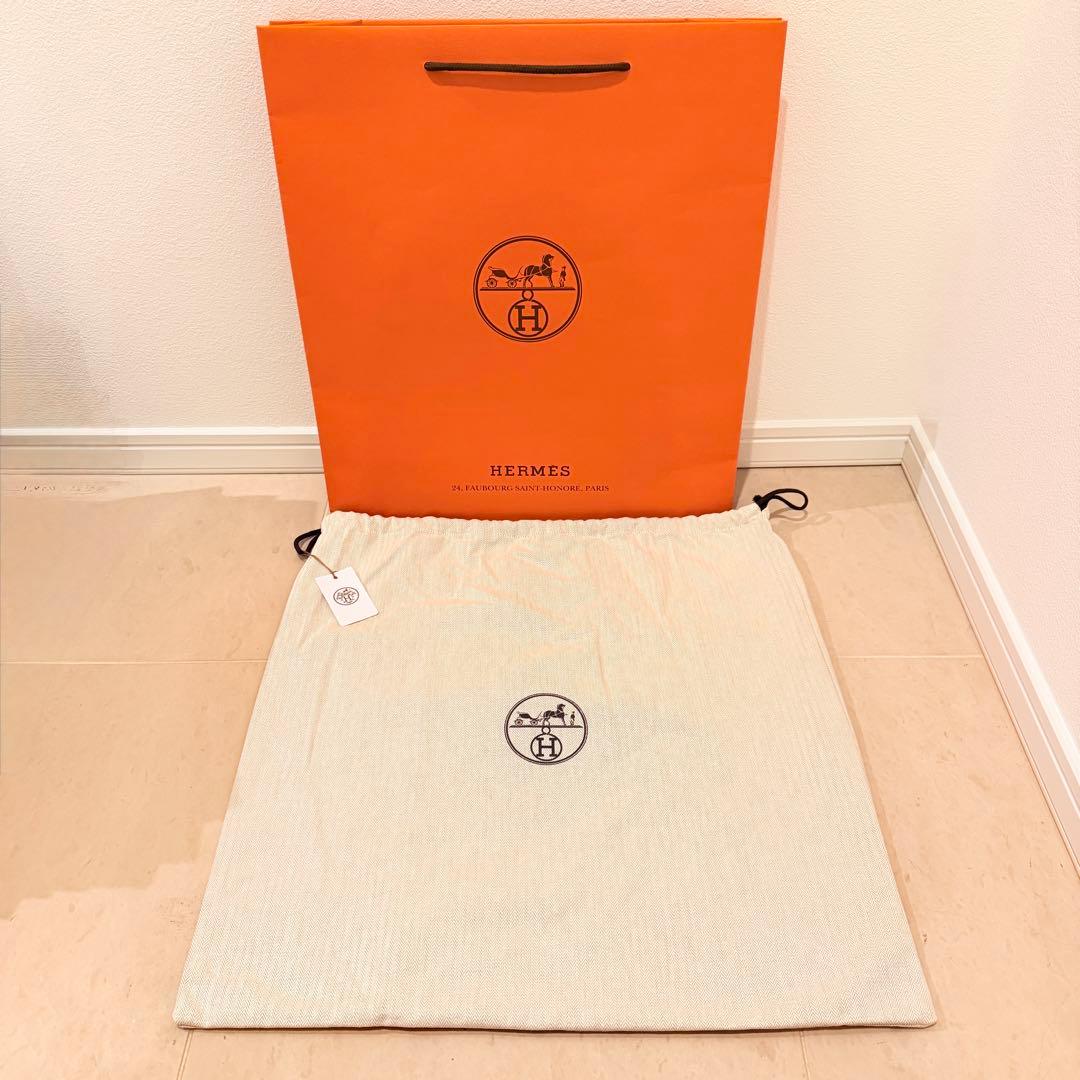 HERMES エルメス バッグ 保存袋 布袋 ショッパー へリボーン柄 特大