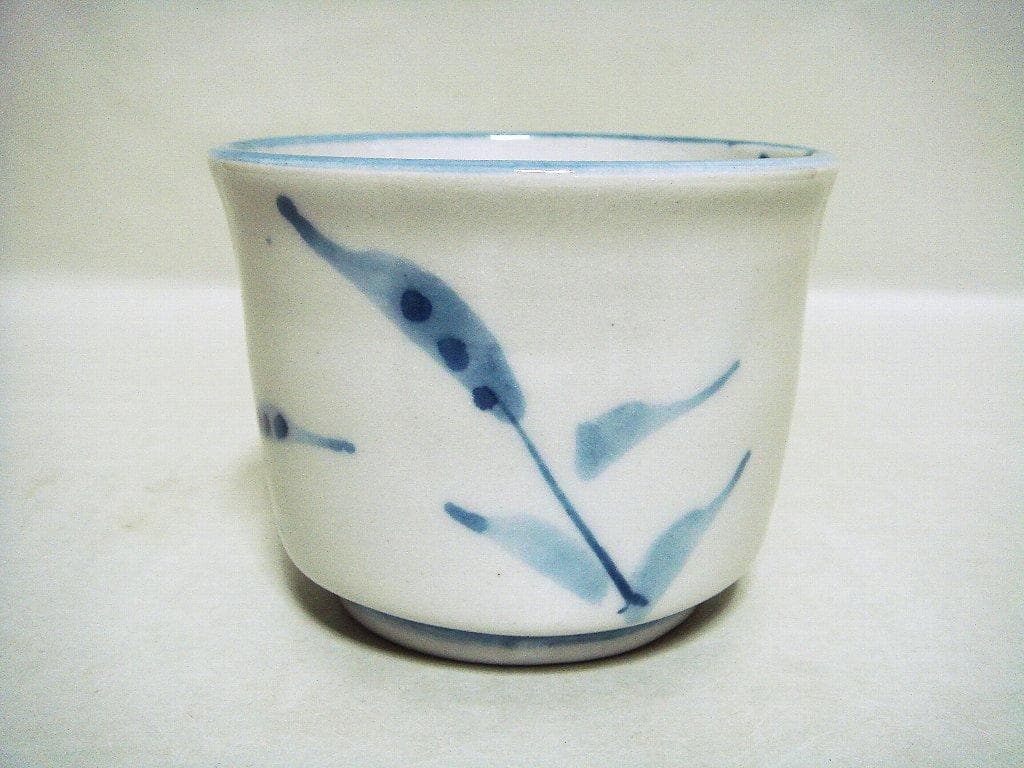 928『染付 草文 蕎麦猪口』　/骨董品 古美術 アンティーク 古玩