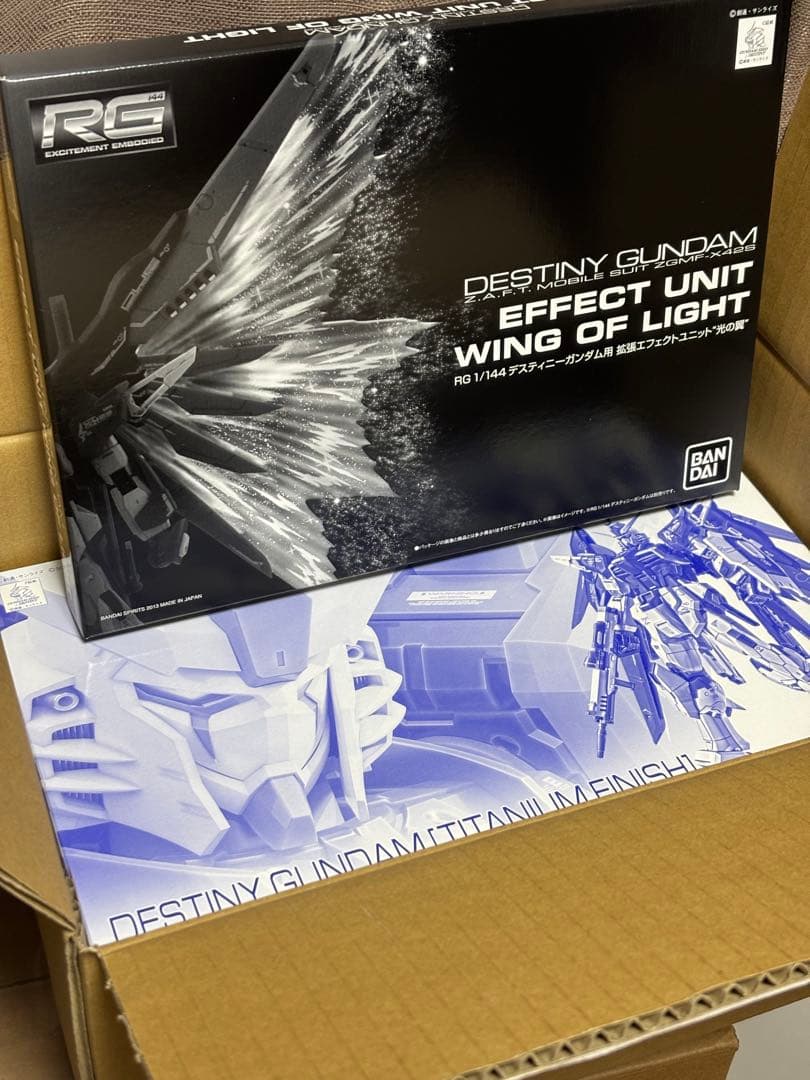 (未開封)RG デスティニーガンダム チタニウムフィニッシュ ＋ 光の翼セット