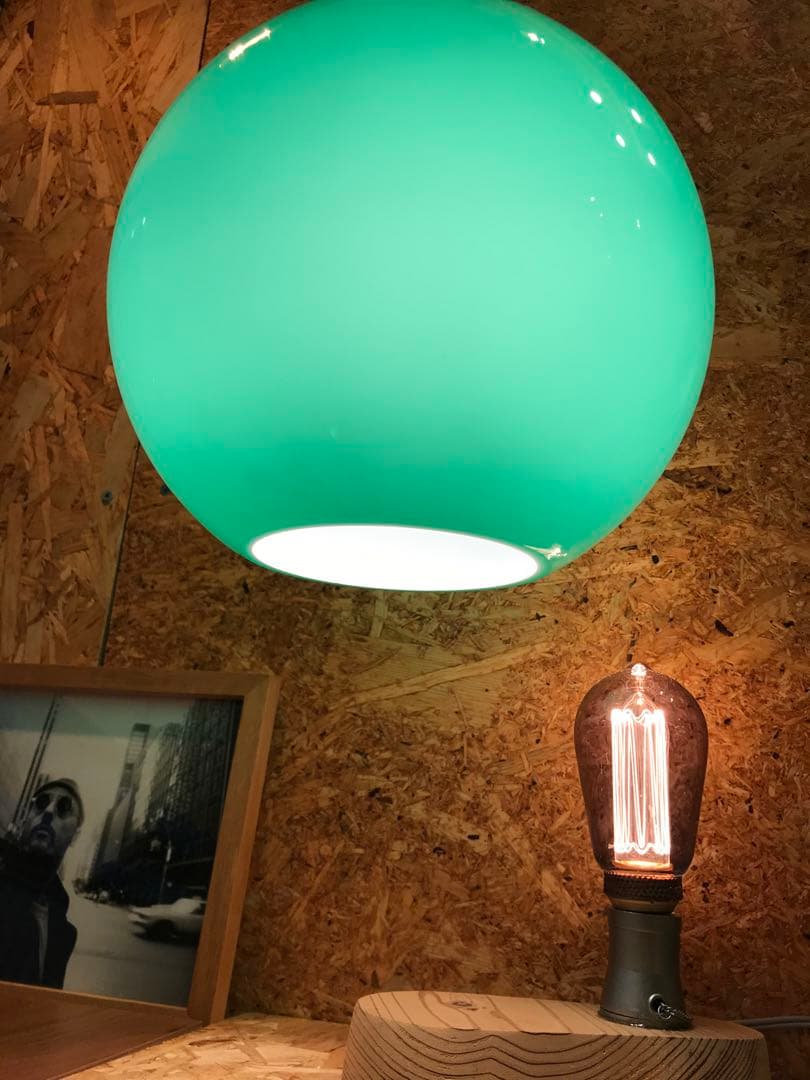 ビンテージ70’sレトロポップ スペースエイジ昭和ランプシェード硝子