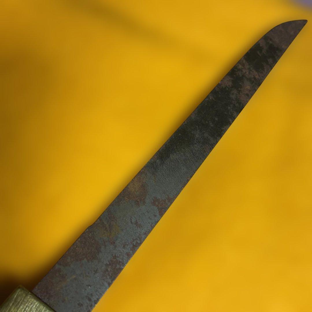 花彫刻付き武具　刀装具　小刀　小柄　江戸時代　骨董　古道具