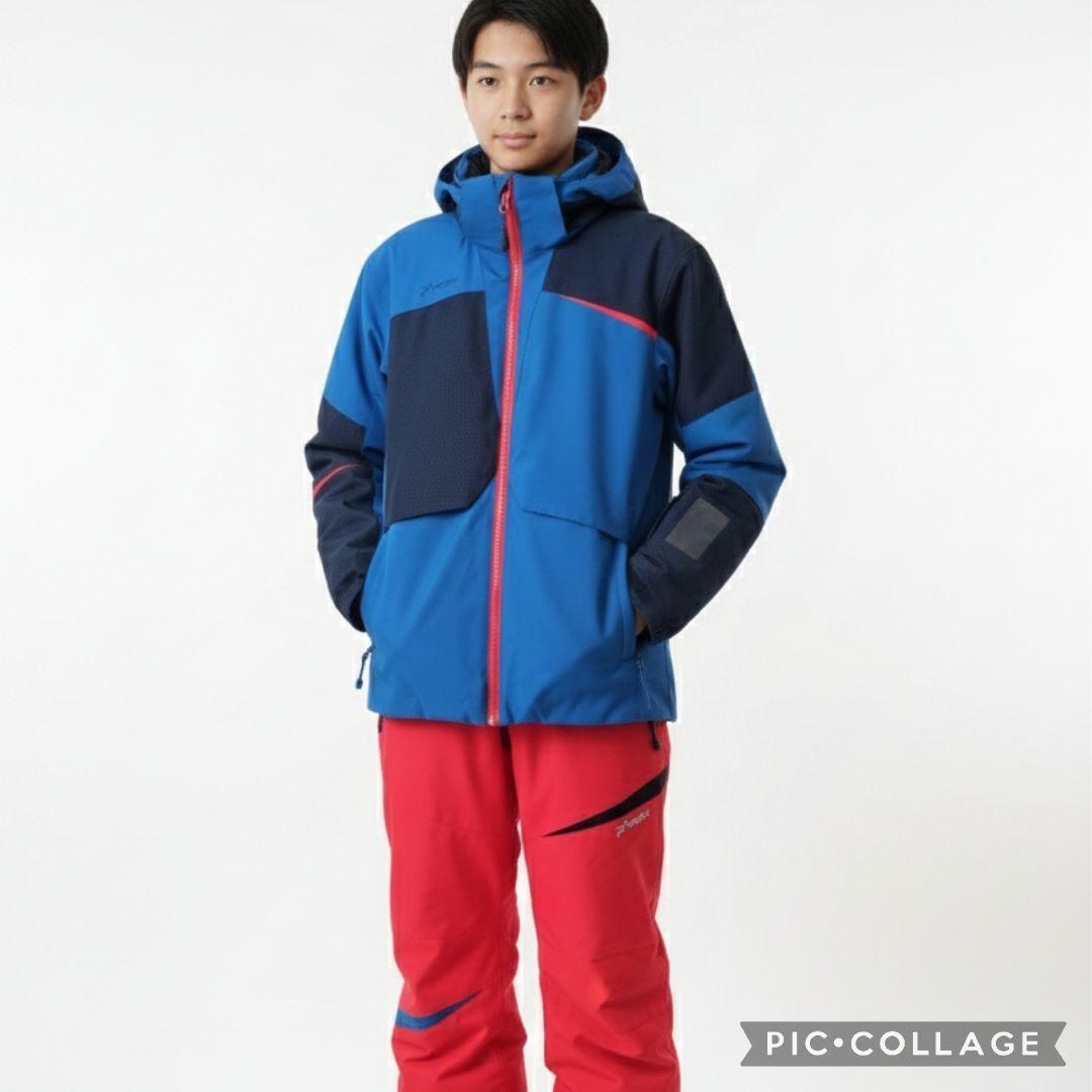 極美品 PHENIX フェニックス スキーウェア 上下 160 青×赤 ジュニア