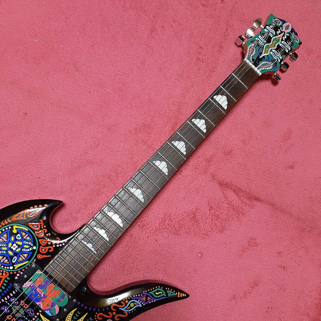 【良・美品】サイケペイント・hideモデル。モッキンバードエレキギター。