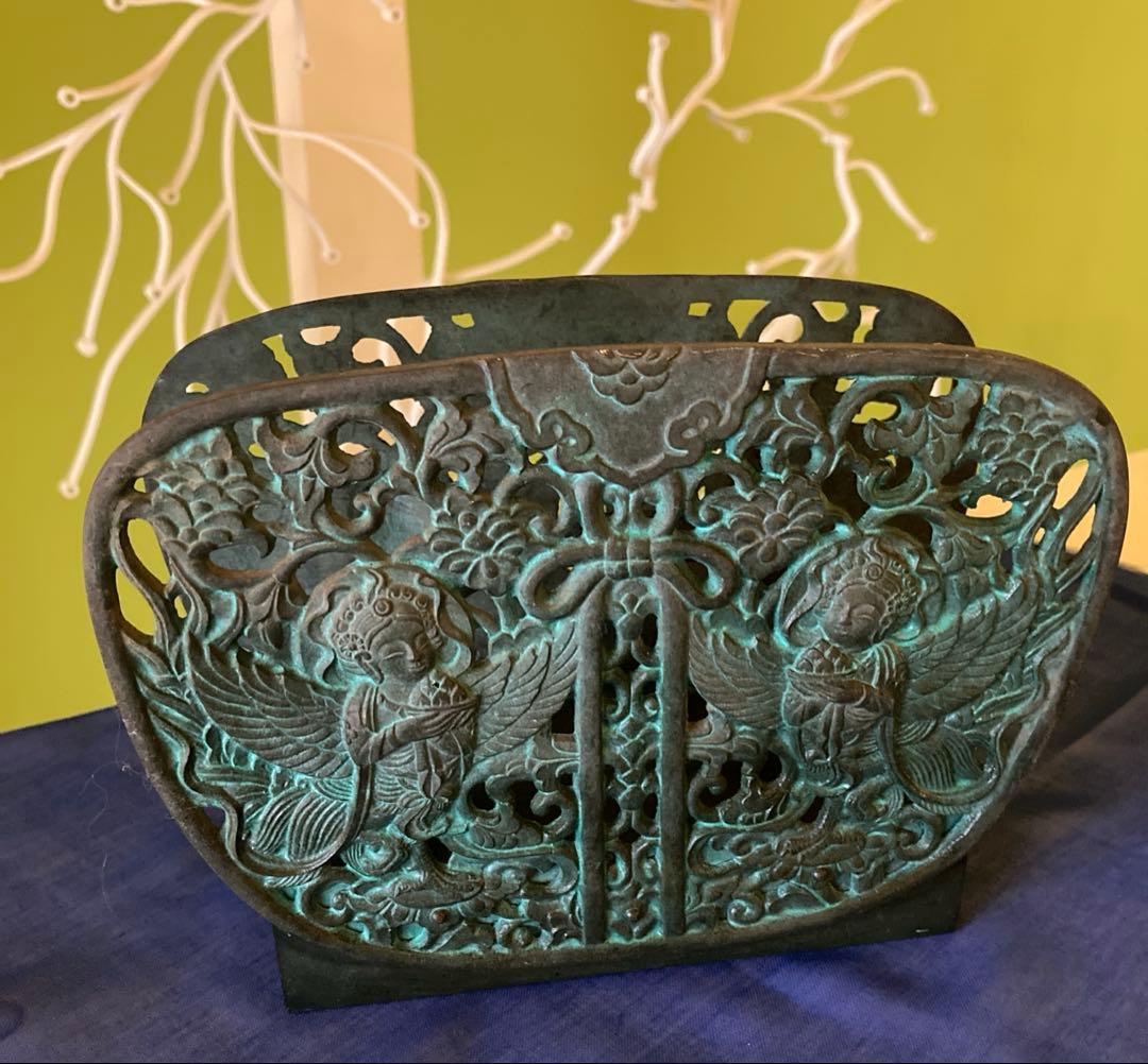 仏教美術 華鬘 引き出し付 経文立 珍品