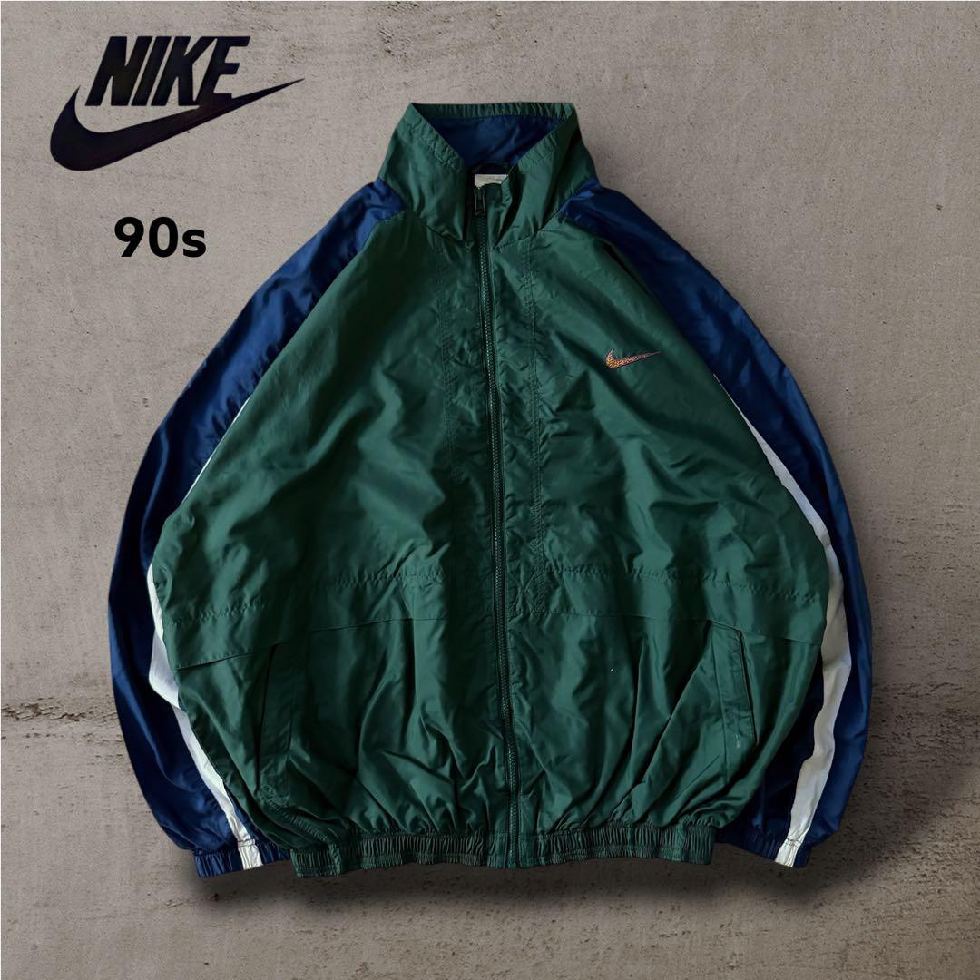 OREGON NIKEナイキ90sナイロンジャケット刺繍スウォッシュロゴ好配色