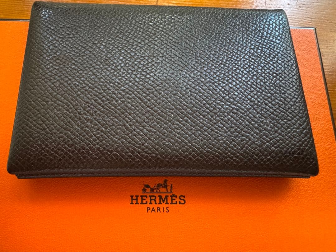 HERMES ブラウンレザー 名刺入れ