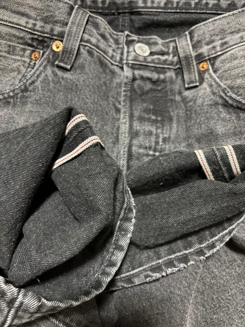 Levi's 501 ストレートセルビッチデニム グレー W32 L32