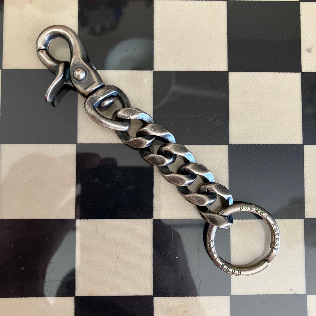 ブラス製　シルバー925メッキ　キーチェーン　新品未使用！二重キーリング付き