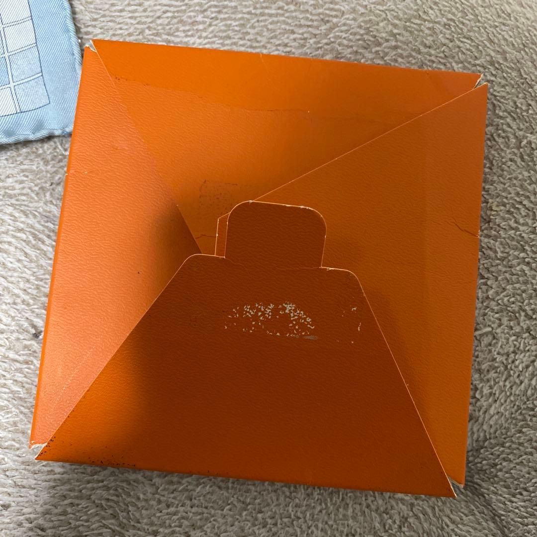 エルメス シルクハンカチ 青色