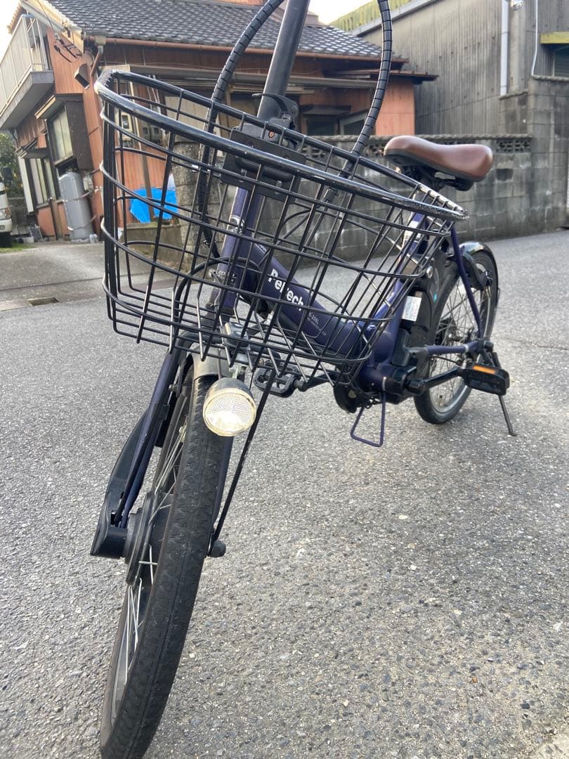 Peltech TDN-206L 電動アシスト自転車 ネイビー 前カゴ付き