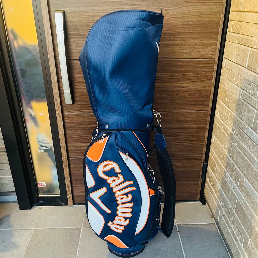 【美品】キャロウェイ　キャディバッグ 9.0インチ 6分割　ネイビー