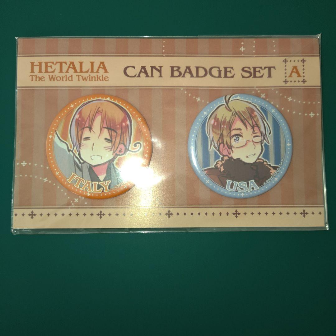 【未開封品】ヘタリア 缶バッチセット A イタリア アメリカ