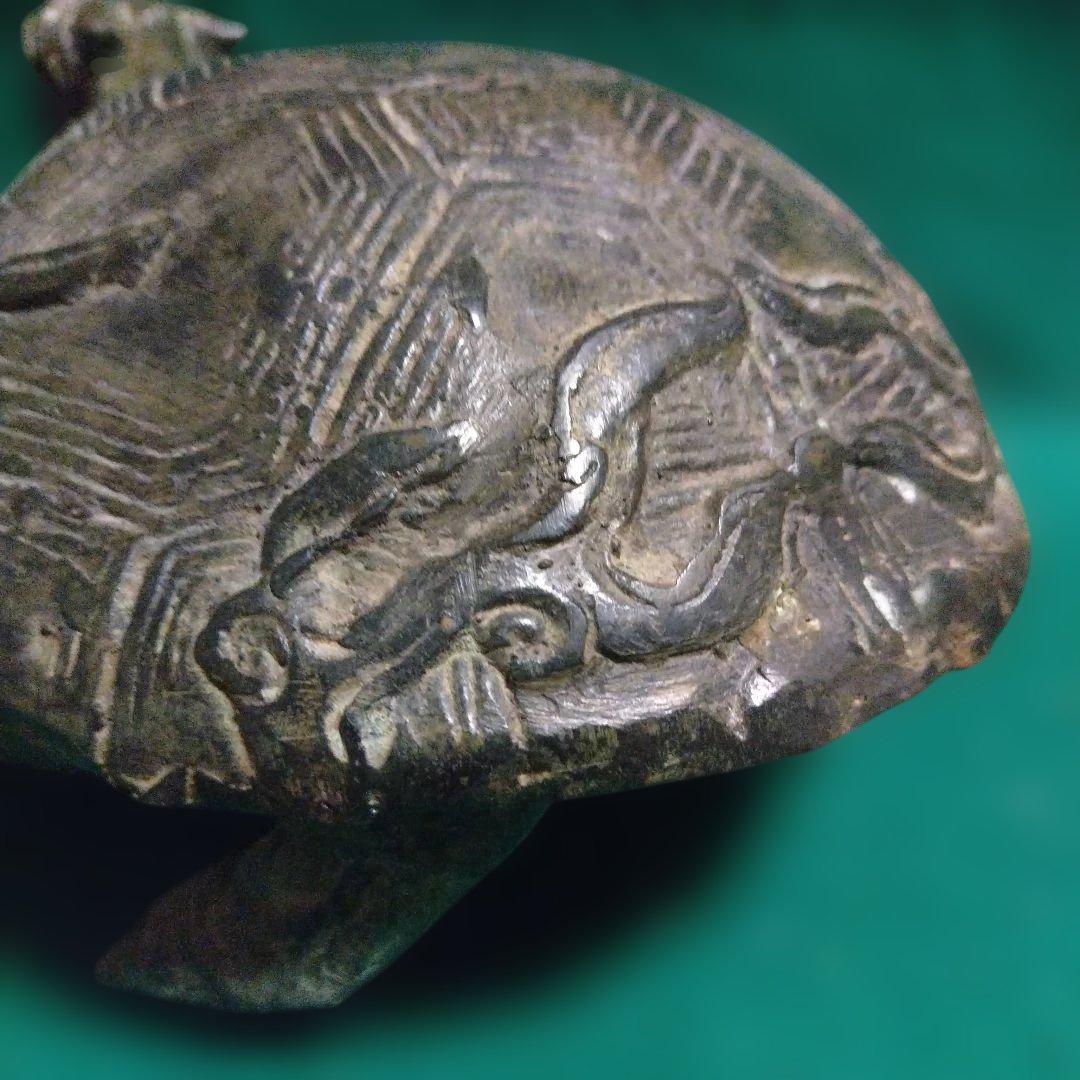 ブロンズ亀の彫刻　霊獣　銅製