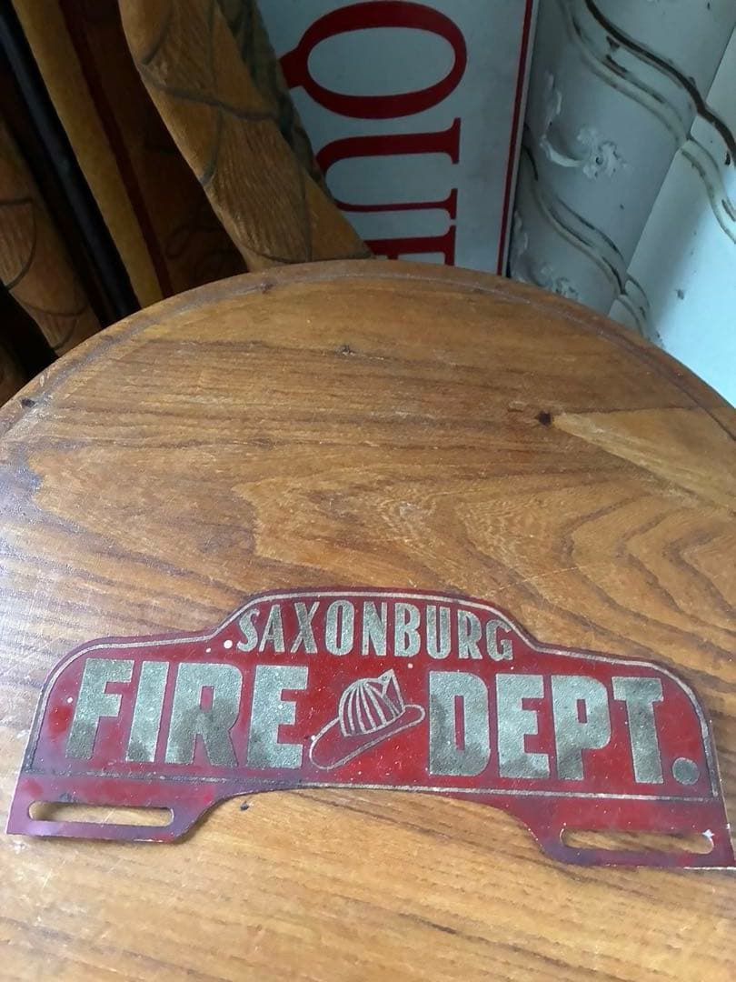 アンティーク　サイン　プレート　ブースター　ライセンス　看板　消防署　アメリカ