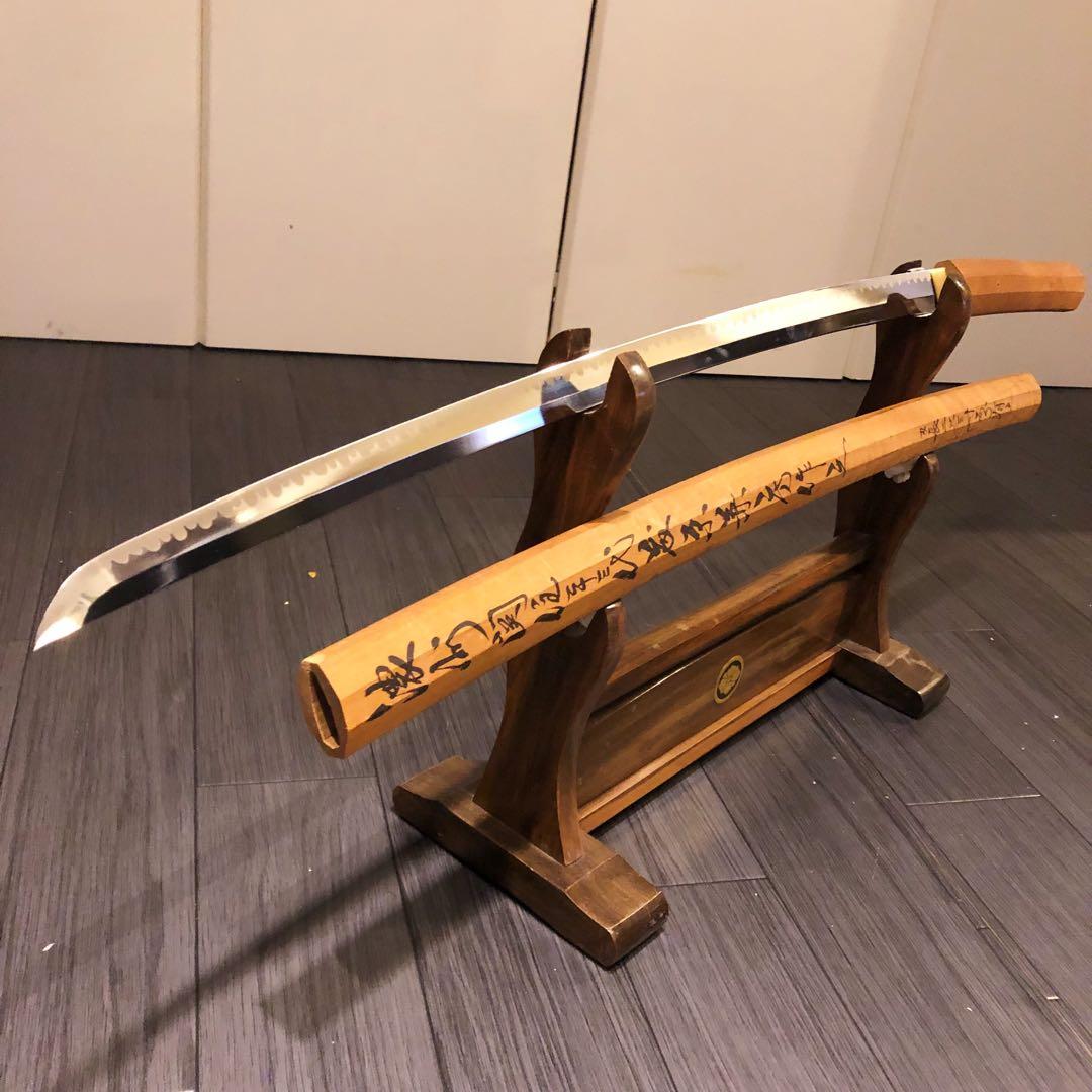 高級模造刀 白鞘 樋入り刀身　濃州関住二十三代藤原兼房作之 刃長二尺三寸五分有之