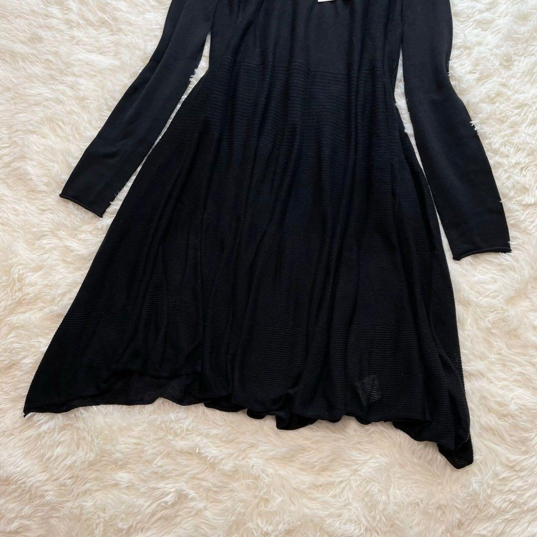 未使用タグ付 マーレット ADDISON ニットドレス 黒 XS ティアード