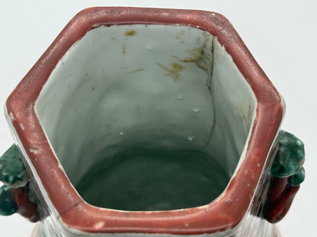 中国　明時代　呉須　角瓶　送料込み251114