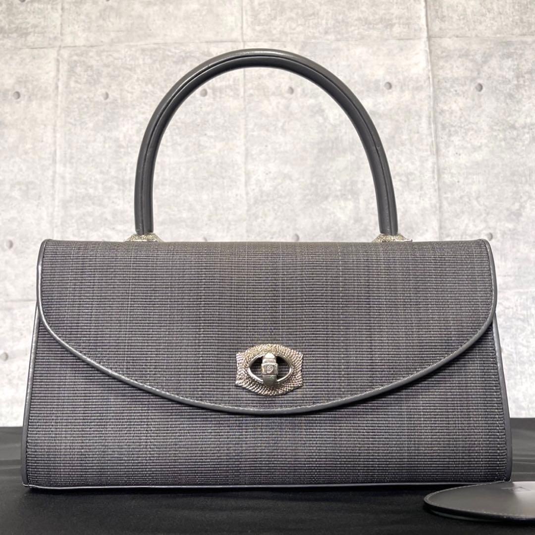 専用品COMTESSE ホースヘア×レザー グレー ハンドバッグ定価46万