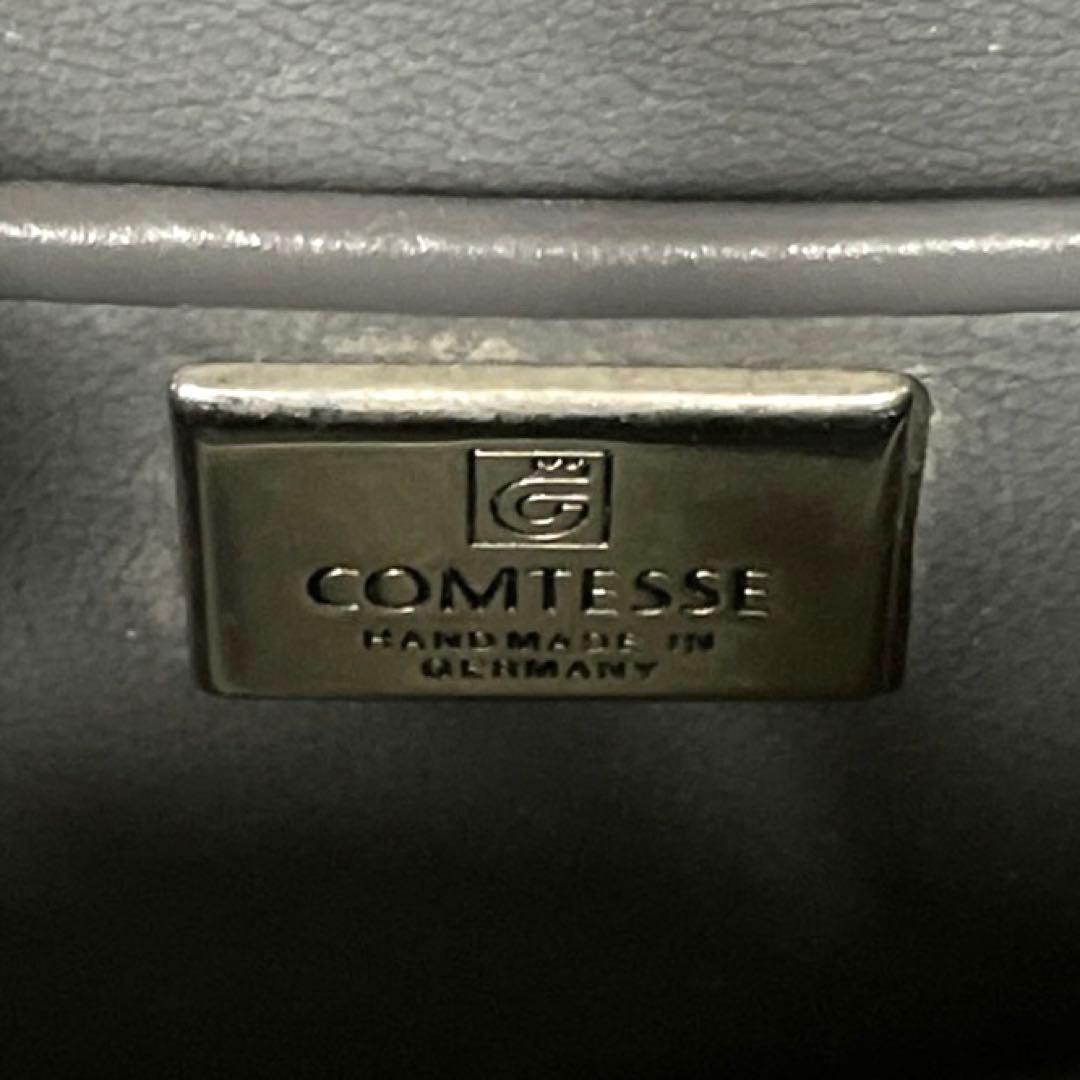 専用品COMTESSE ホースヘア×レザー グレー ハンドバッグ定価46万