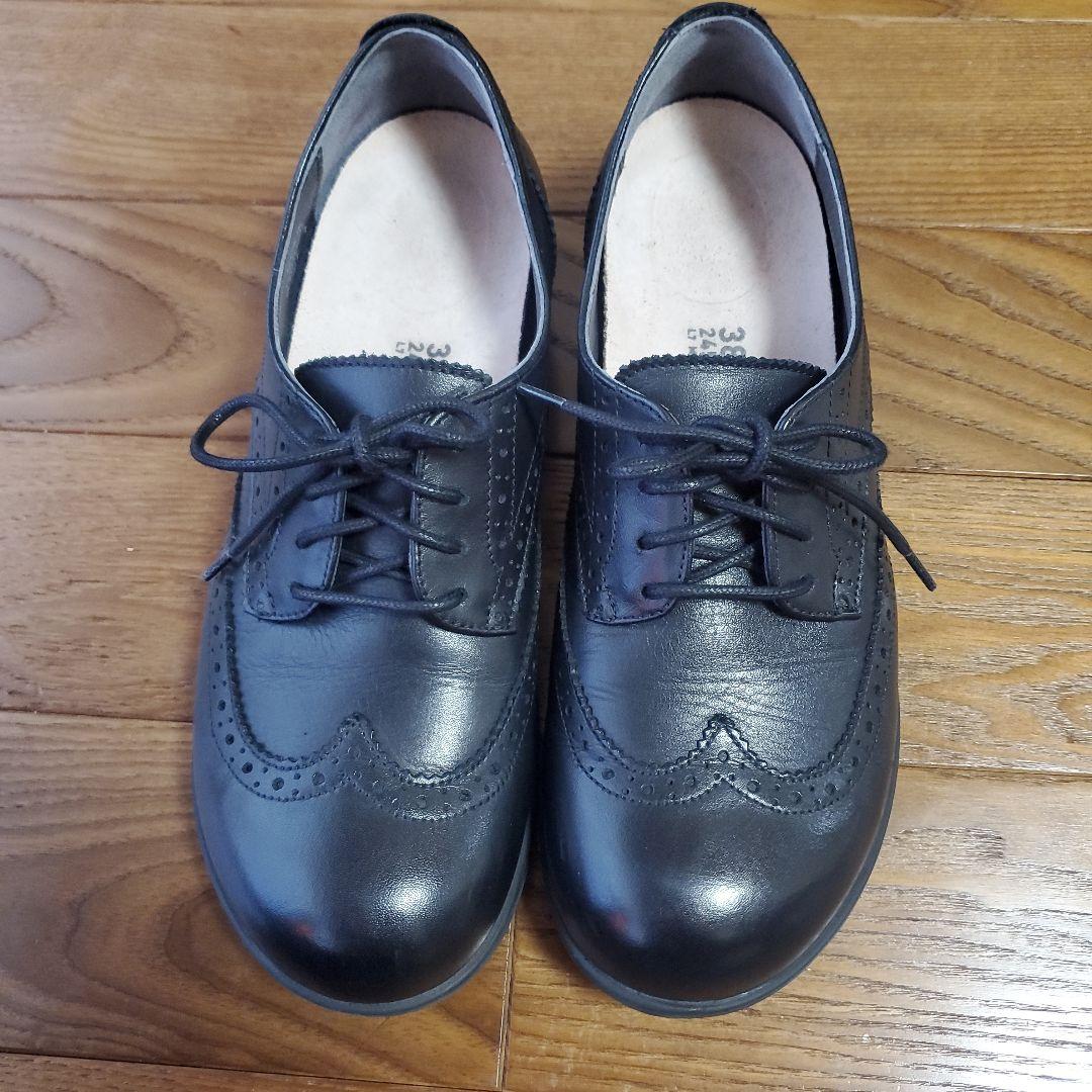 BIRKENSTOCK ララミーロー　ブラックレースアップシューズ 38