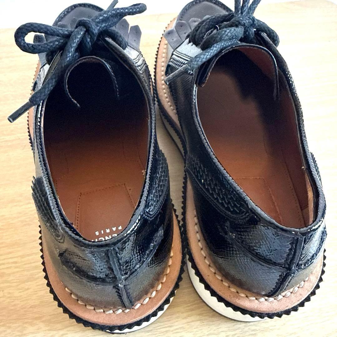 【極美品】GIVENCHYジバンシィブラックレザー フリンジ ローファー 厚底