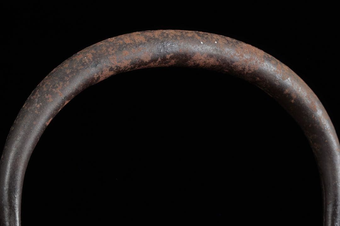 【時代鉄瓶】 龍文堂造摘蓋 渦巻紋鉄瓶 茶道具 煎茶道具 在銘 古美術 骨董品