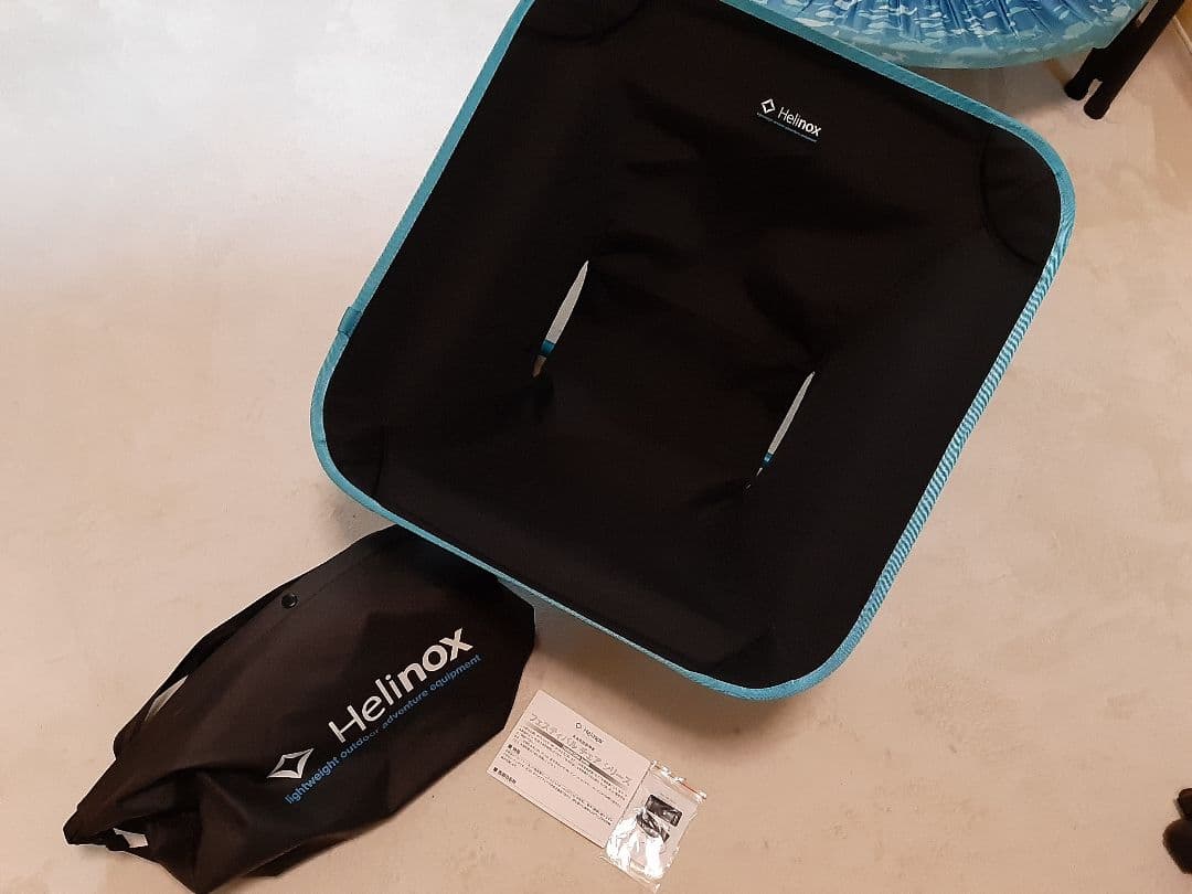 Helinox アウトドアチェア 黒/青 収納袋付き