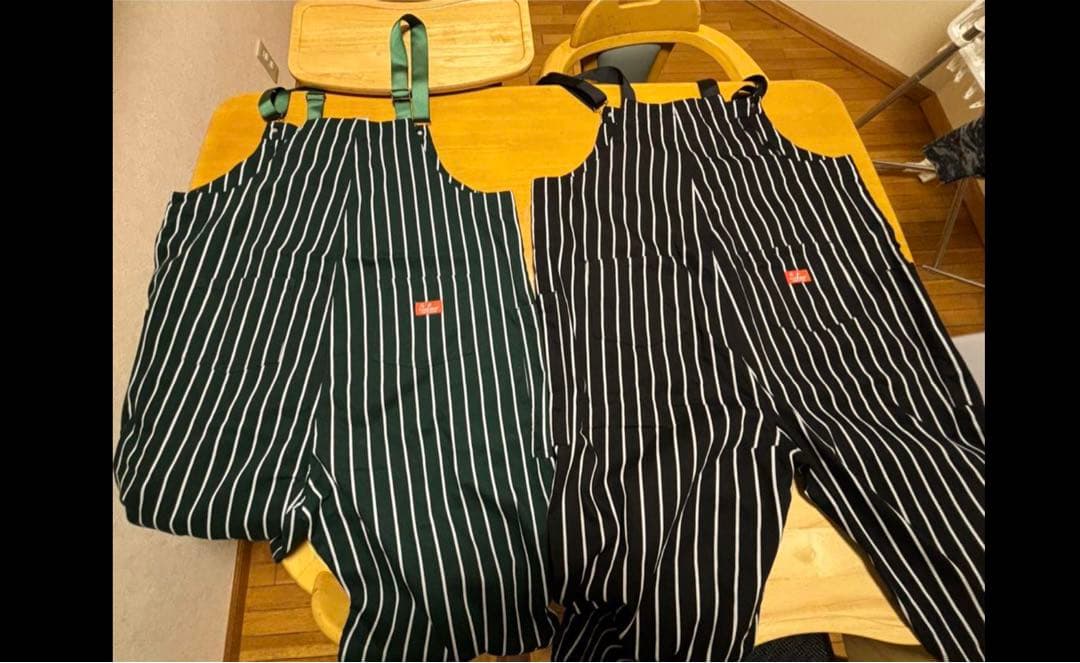 【２着セット】Cookman オーバーオール XL　ブラック＆グリーン