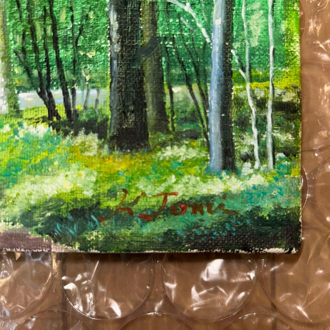 【作者不明】 軽井沢の朝 油絵/油彩/絵画/サインあり/額縁