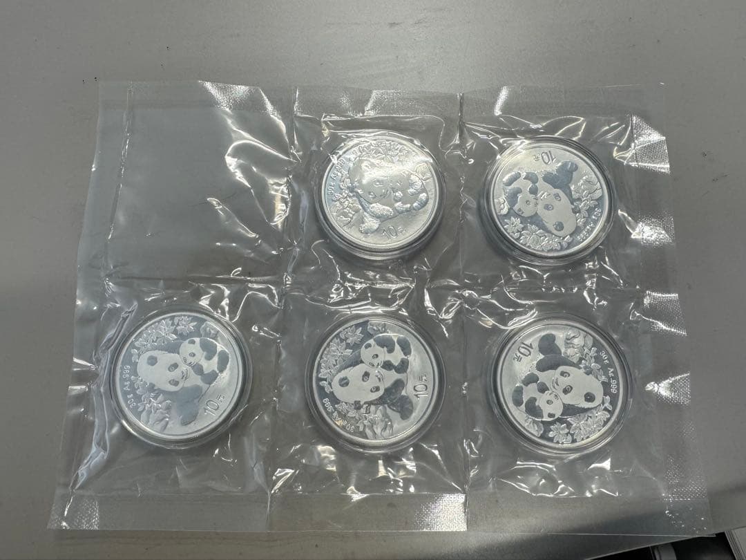 パンダデザイン銀セット 5枚