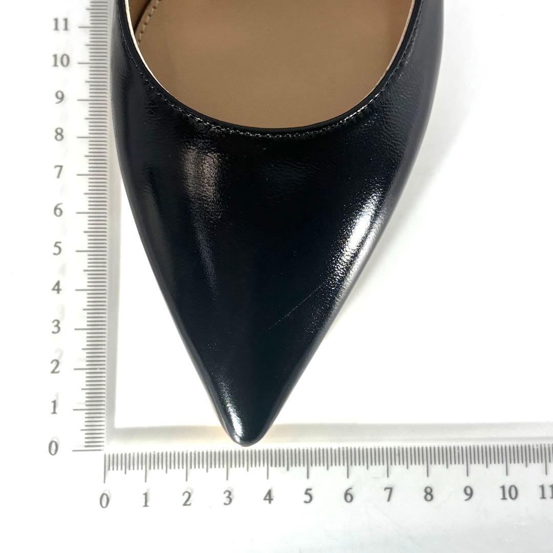 未使用級 FABIO RUSCONI ポインテッドトゥ ストラップミュール 黒