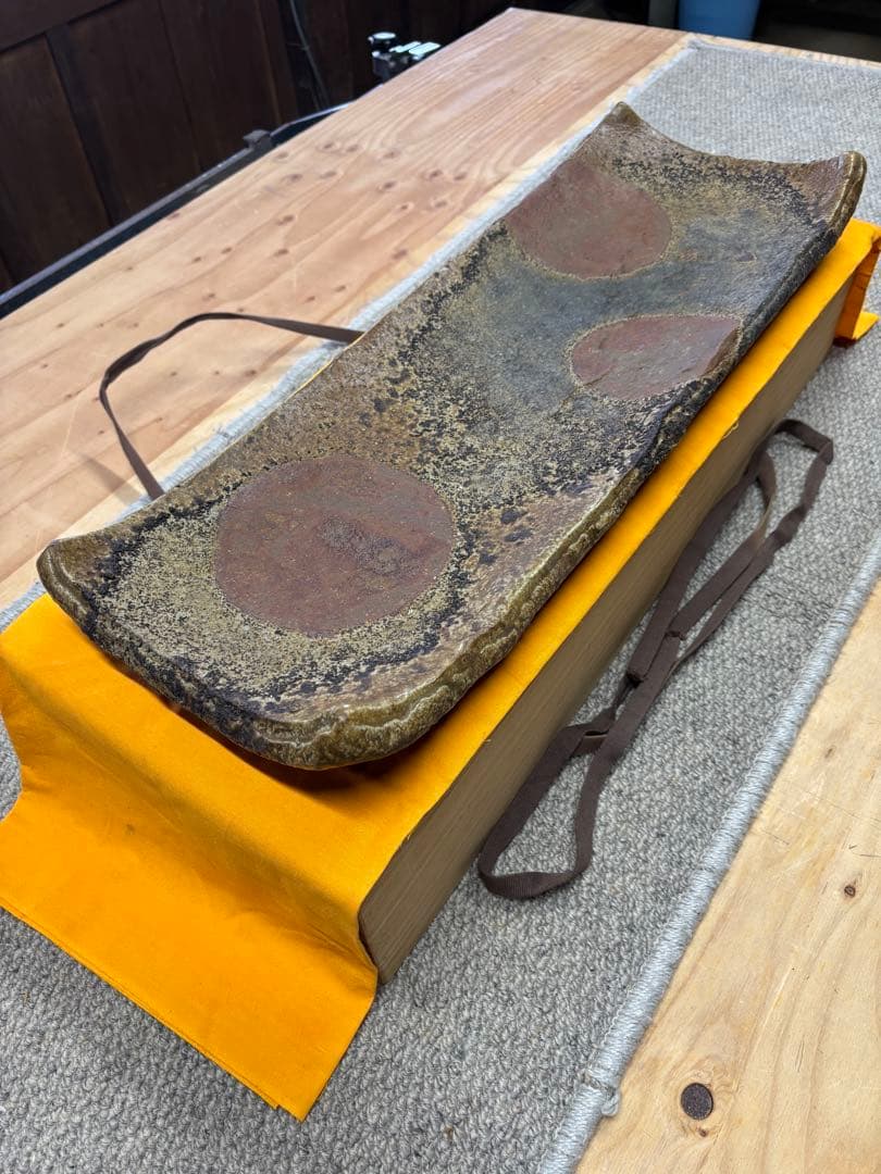 Bizen Ware　たたき皿　長方皿　楽山窯　藤原康　備前焼　びぜん