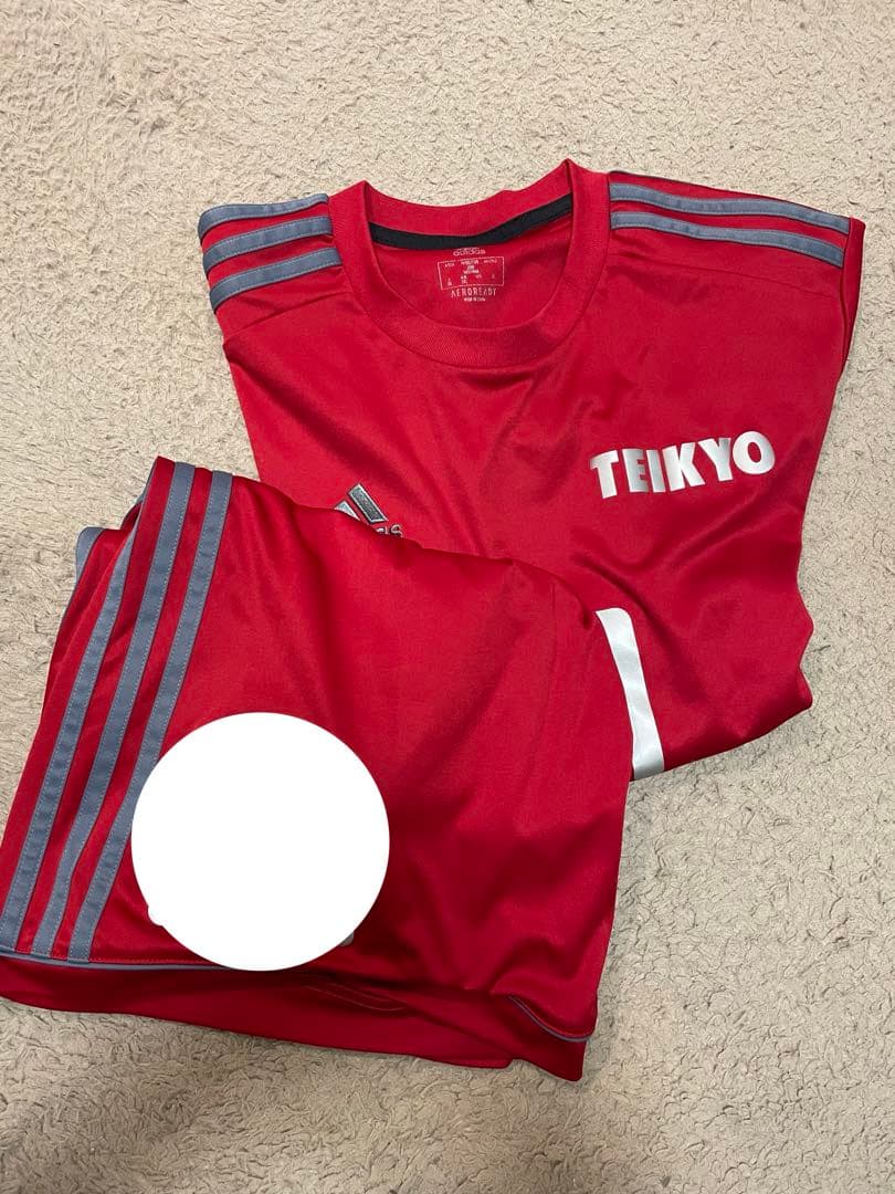 帝京第三 サッカー部 赤練習着 上下セット