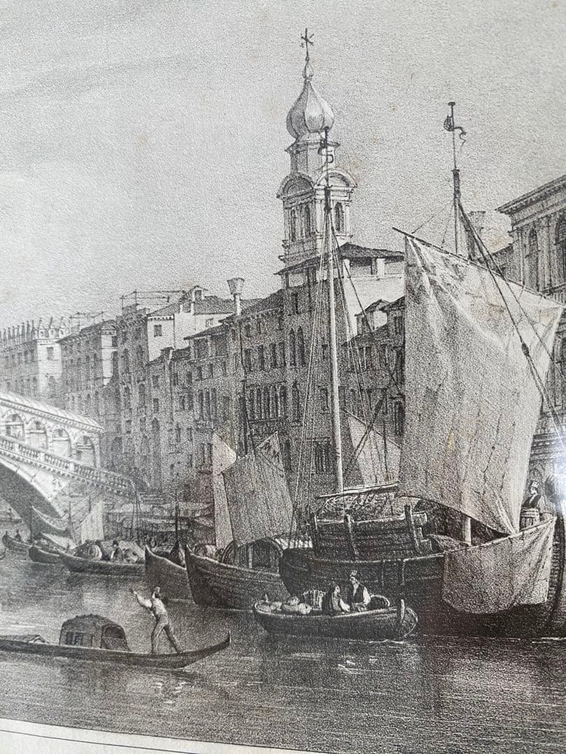 期間限定価格❗️1800年後半　銅版　ベネチア　パリの高級アンティーク画廊で購入