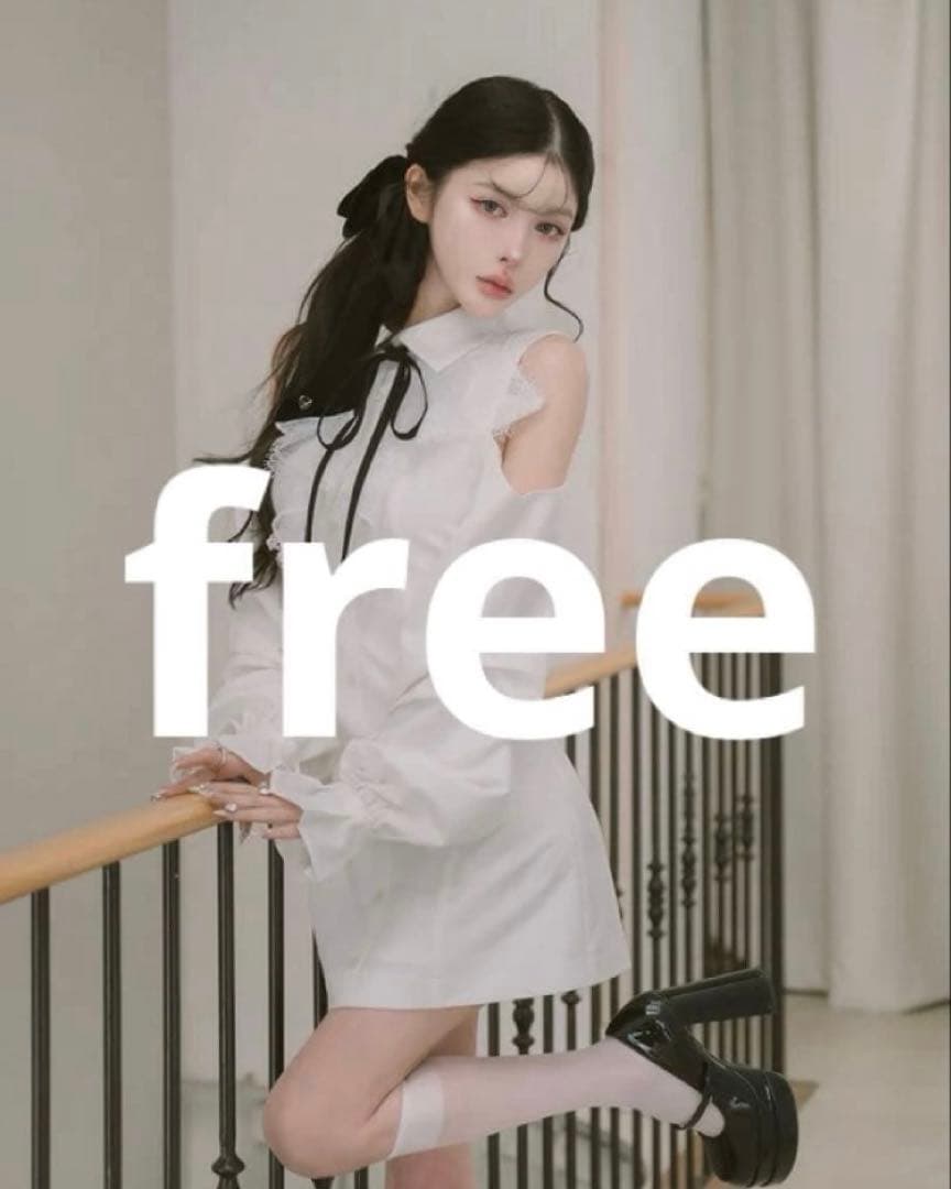 Darich ダーリッチ ショルダースカラップフリルシャツミニワンピース フリー