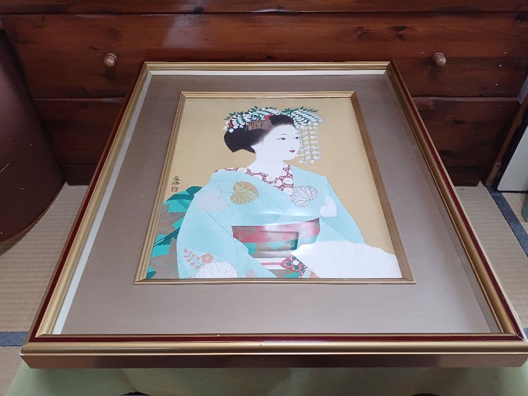 ◆加藤晨明　「舞妓」　手摺木版画　限定200部　彫師：文寿礼二　摺師：松永安生◆