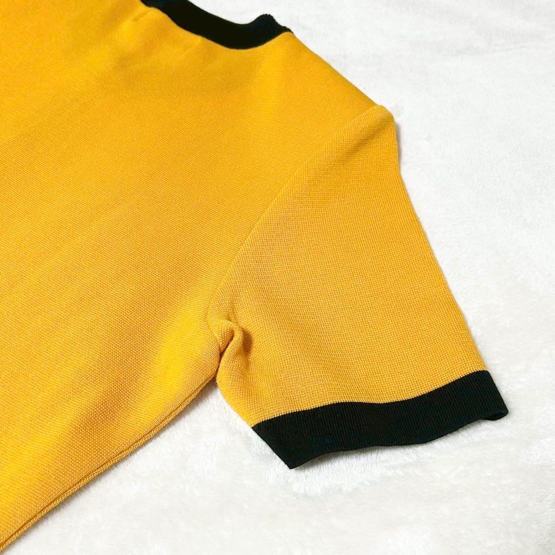 ★美品★イヴサンローラン　ワンピース　M カサンドラロゴ　金ボタン　バイカラー