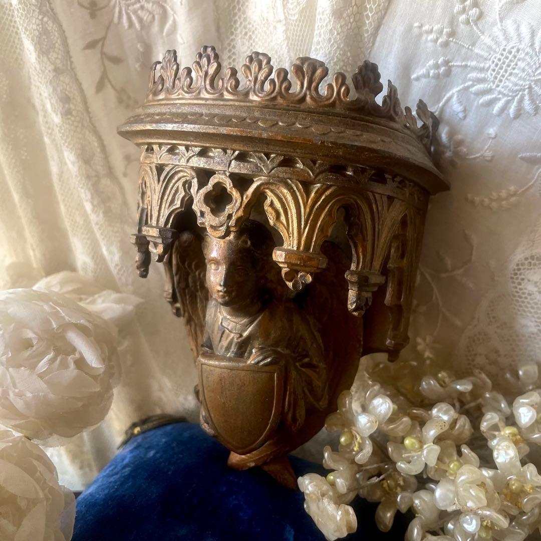 【レア】真鍮製天使のコンソール壁掛けエンジェル　フランスアンティーク