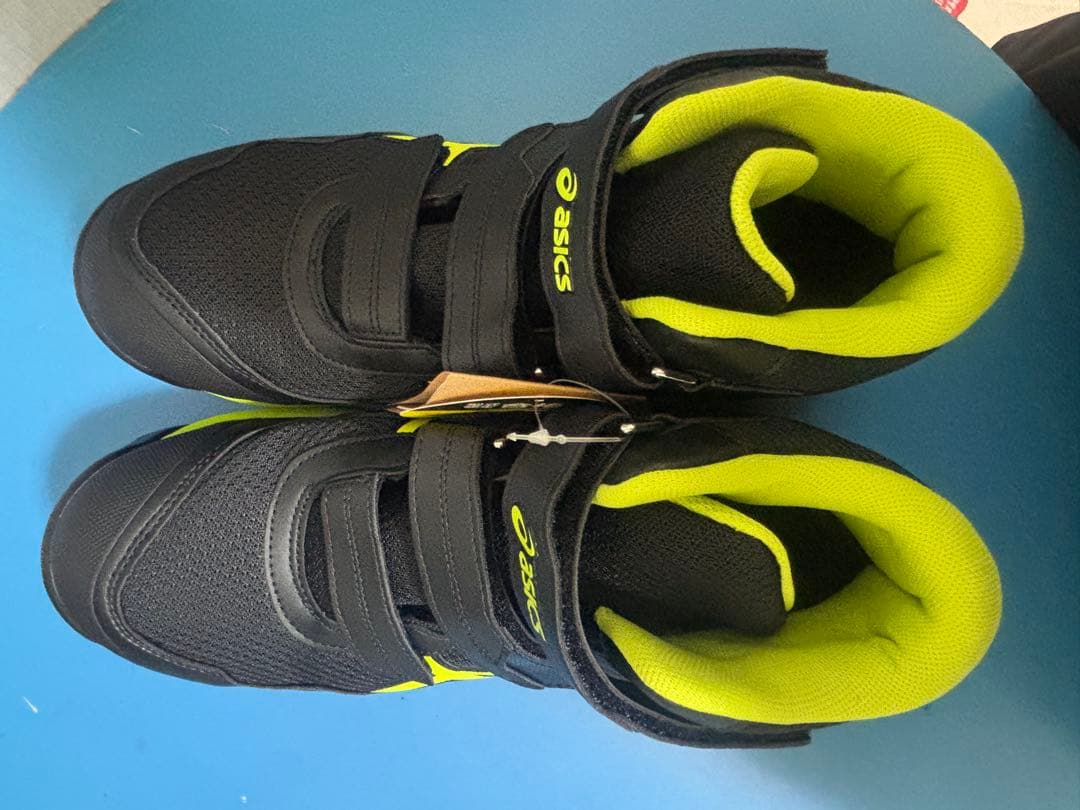 asics ハイカット安全靴 ブラック/ライム