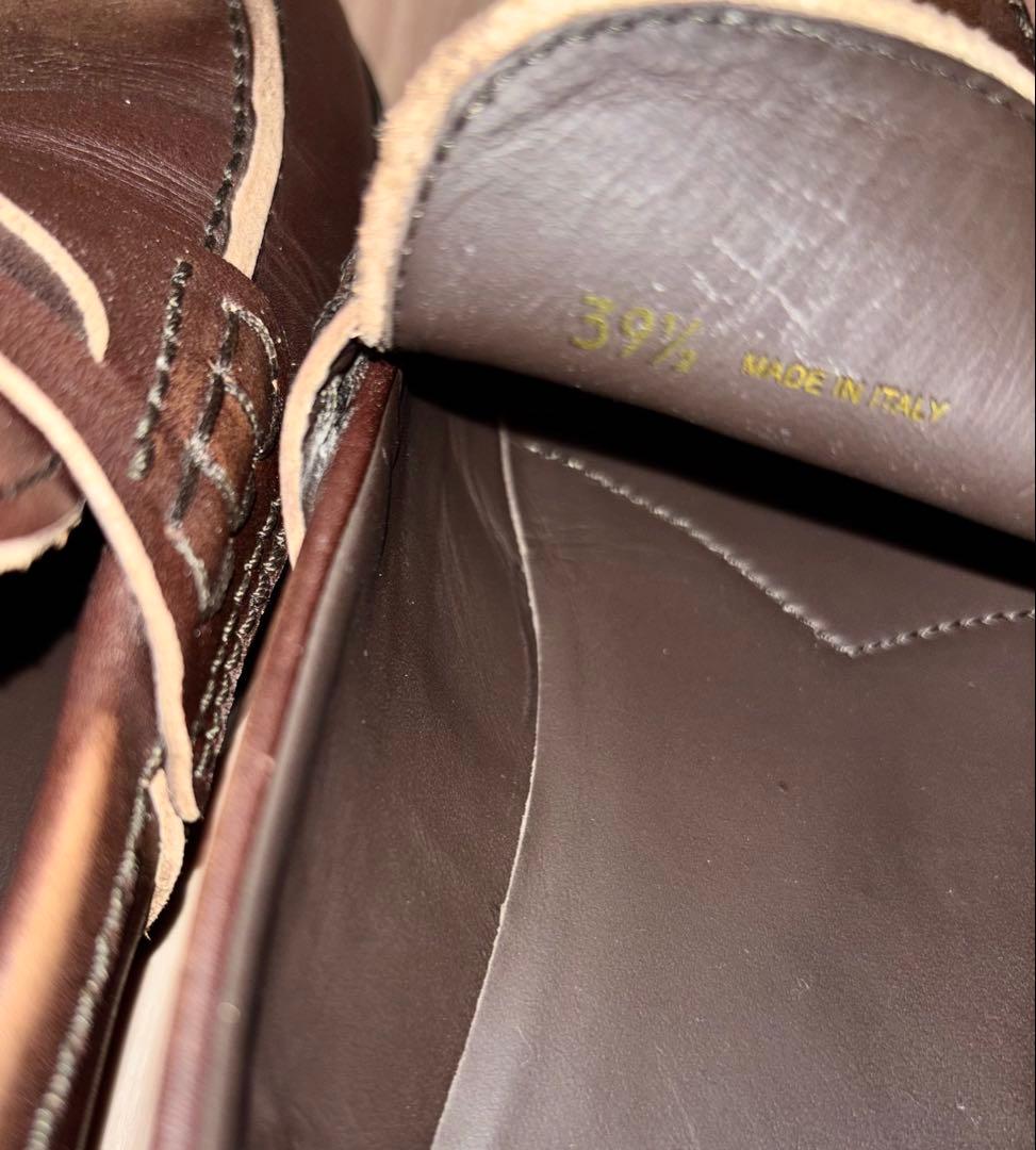 miumiu ブラッシュドレザー ペニーローファー