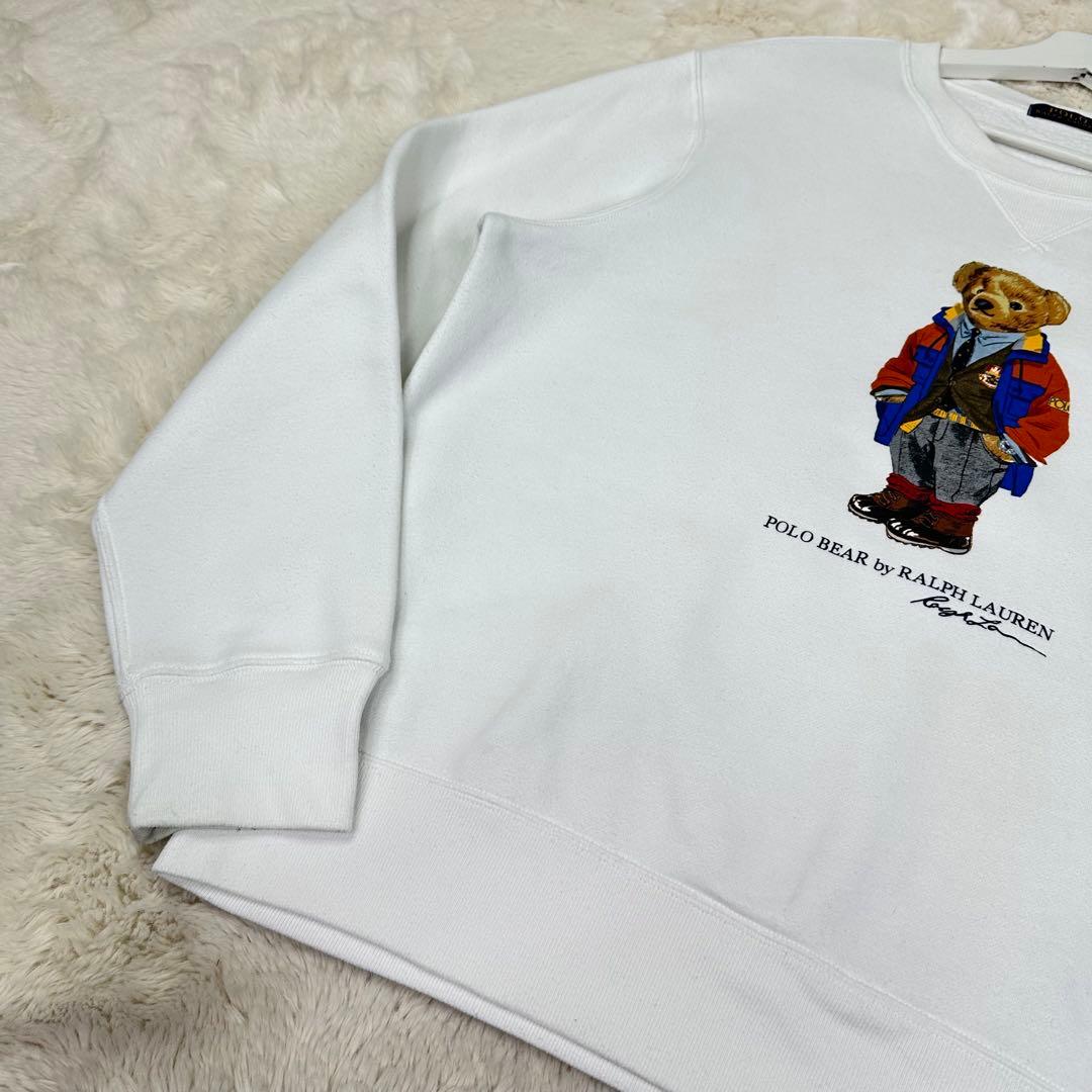 ✨現行✨美品✨ポロベアプリント ポロラルフローレン ホワイト スウェット L
