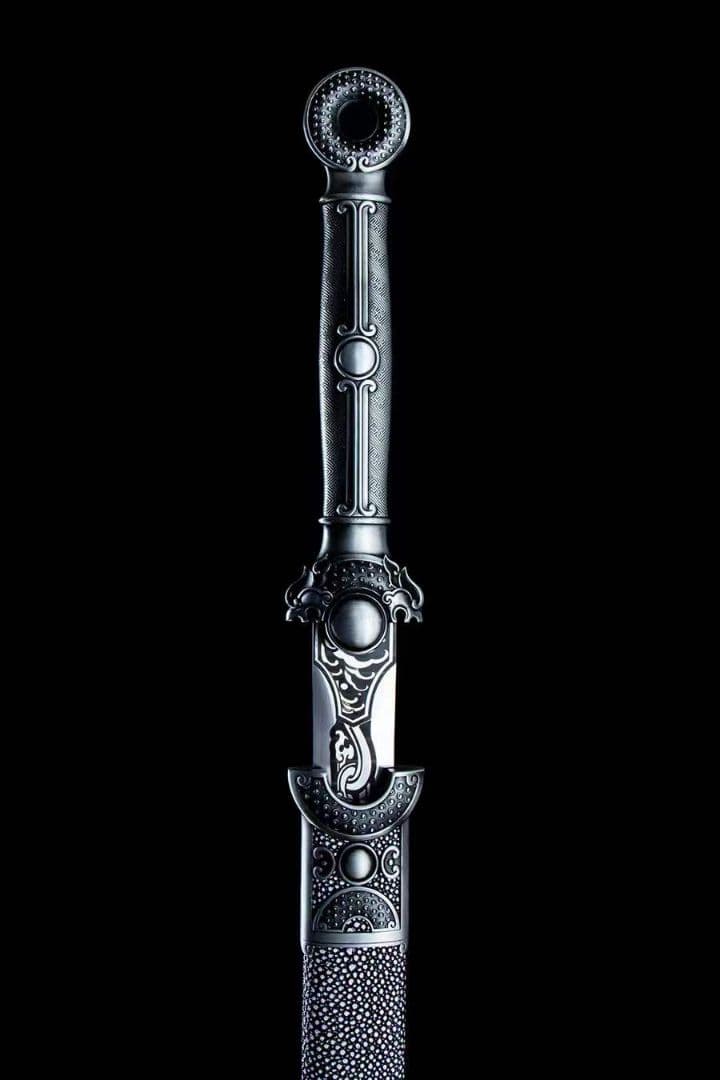 青隠環首幅刃唐剣-高性能マンガン鋼 古兵器 武具　刀装具　日本刀　模造刀 居合刀