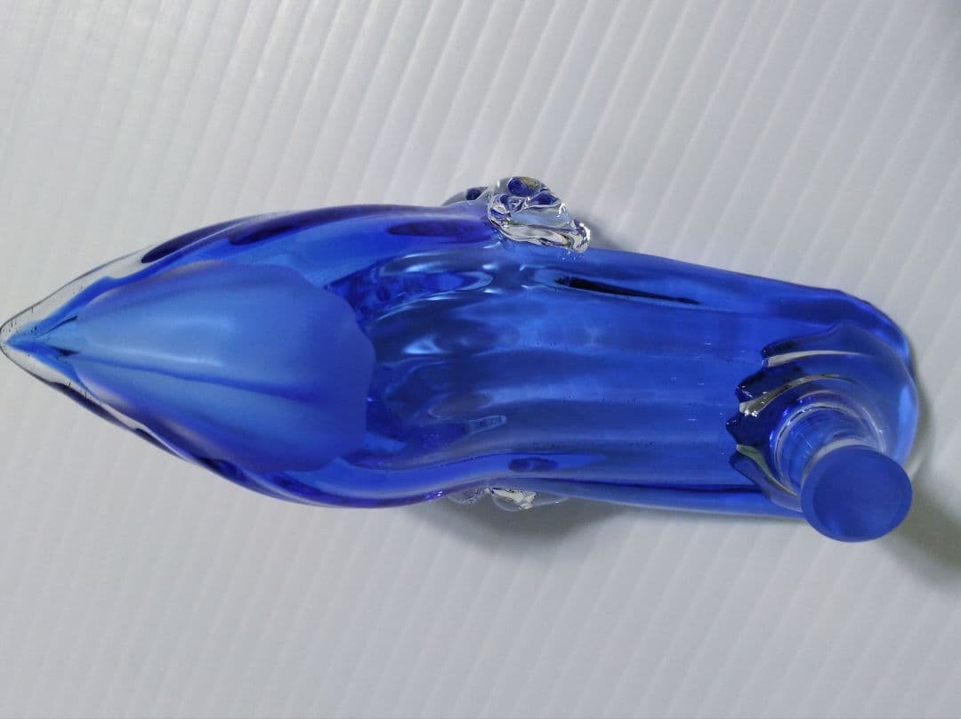 イタリア Murano ムラーノ ガラス オブジェ 置物 靴 ブルー ハイヒール