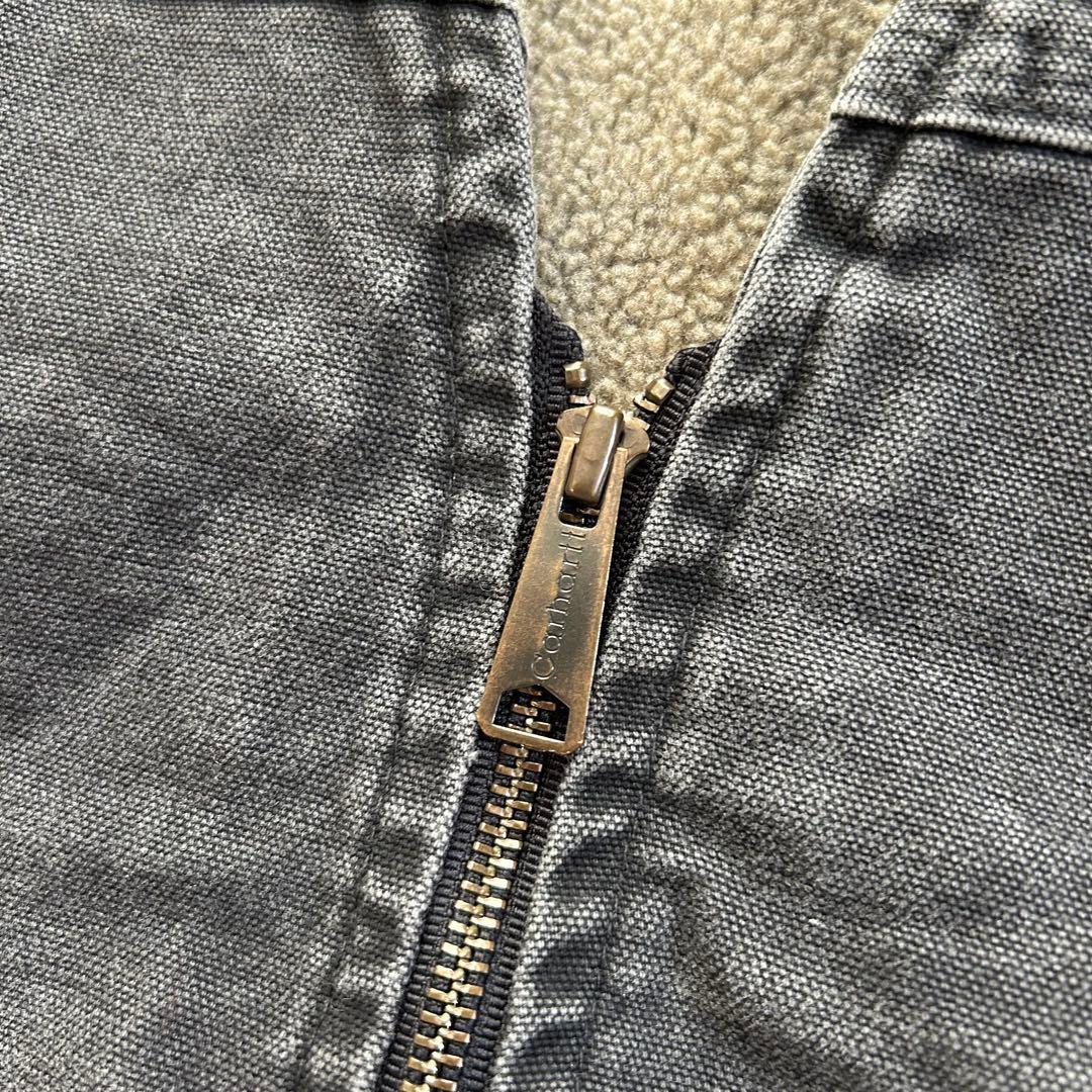 Carhartt USA製 ダックベスト デニム　チャコールグレー ボア L