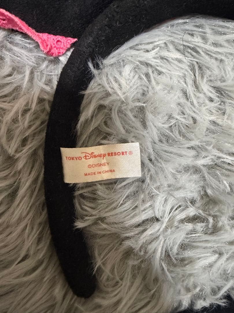 【美品】ミニー カチューシャ 水玉 イヤリング ピンク